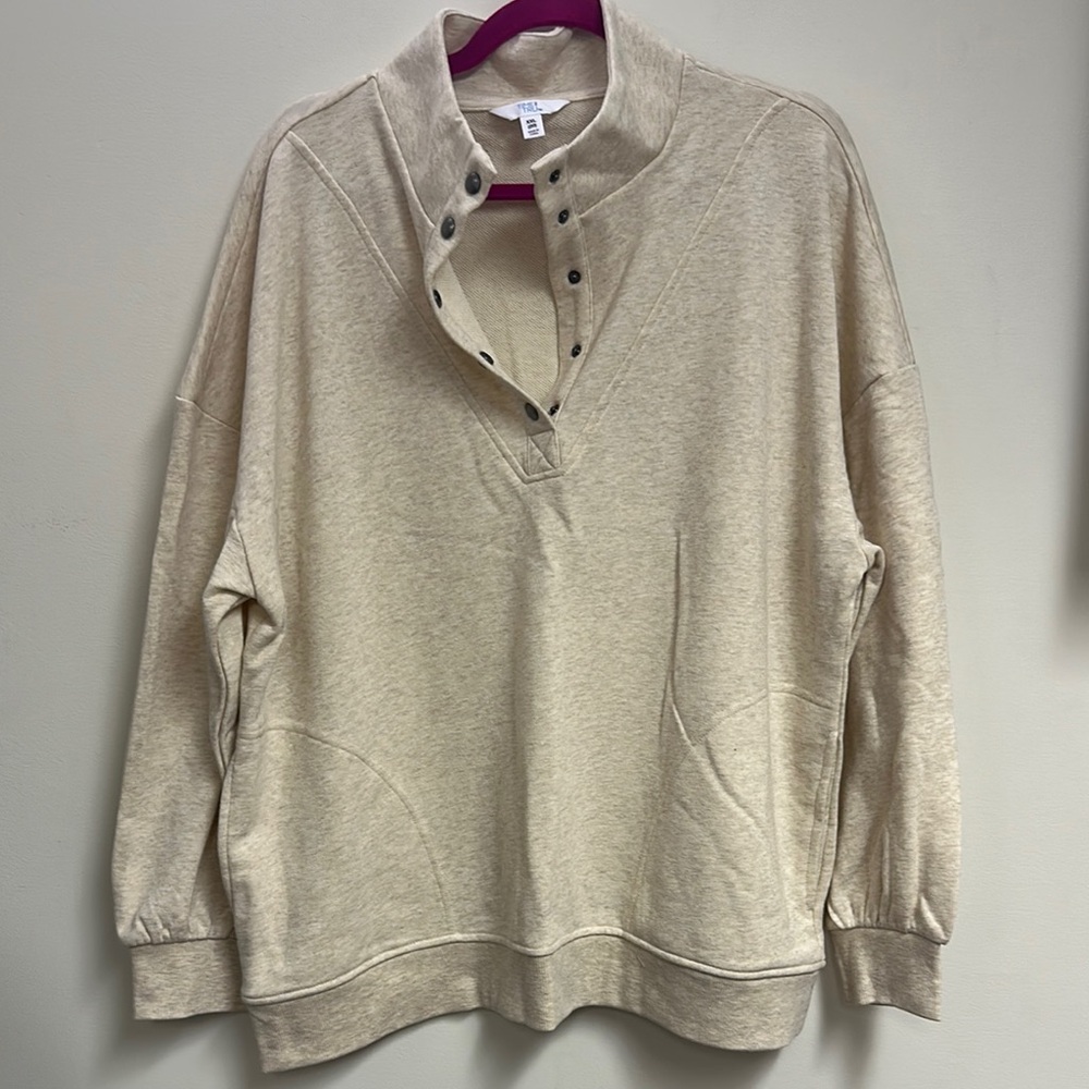 Cowl neck button top